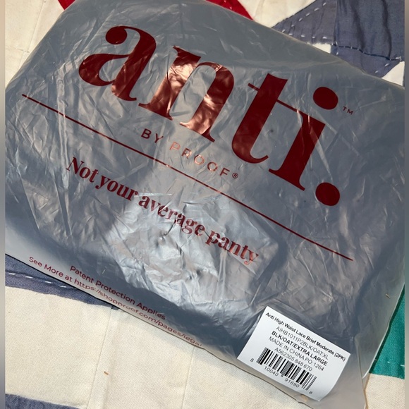 Anti. By Proof Set Of 2 Lace-Trim High-Rise Leak-Resistant Briefs, Size XL, NWT - Picture 3 of 15